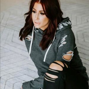 Lily & Lottie Chelsea Deboer distressed hoodie